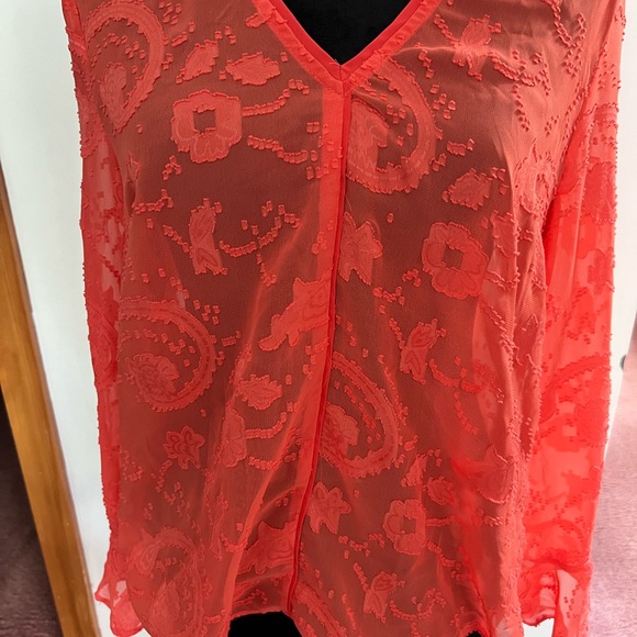 Elegant Orange Lace Women's Top - Picture 6 of 8